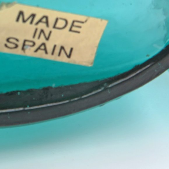 Vintage Decorative Clear Teal Glass Bottles Made in Spain - Picture 2 of 3